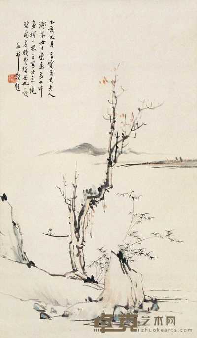汪孔祁 乙亥（1935年）作 山水 立轴 68×40cm